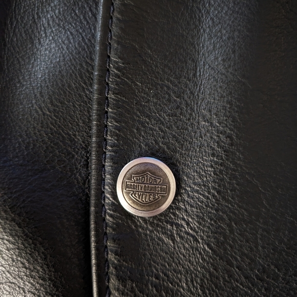 Harley Davidson XXL black leather vest Vietnam patches American Flag Biker Pow - Picture 4 of 10